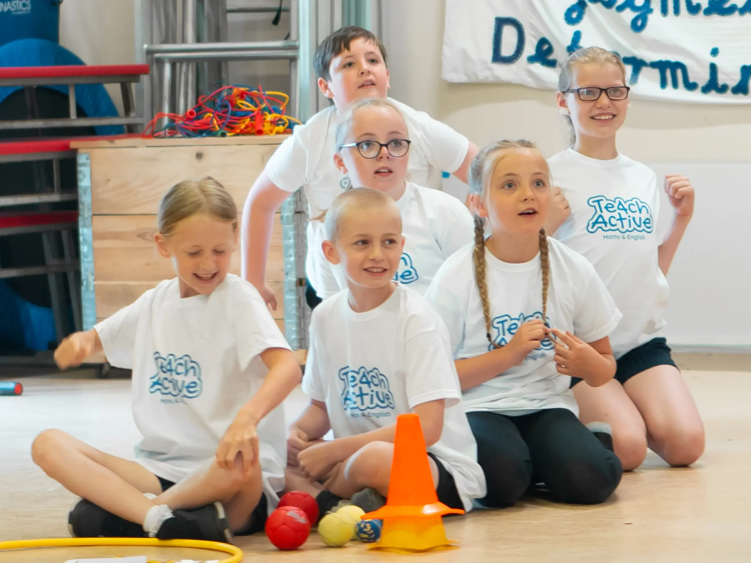 Children taking part in active lesson