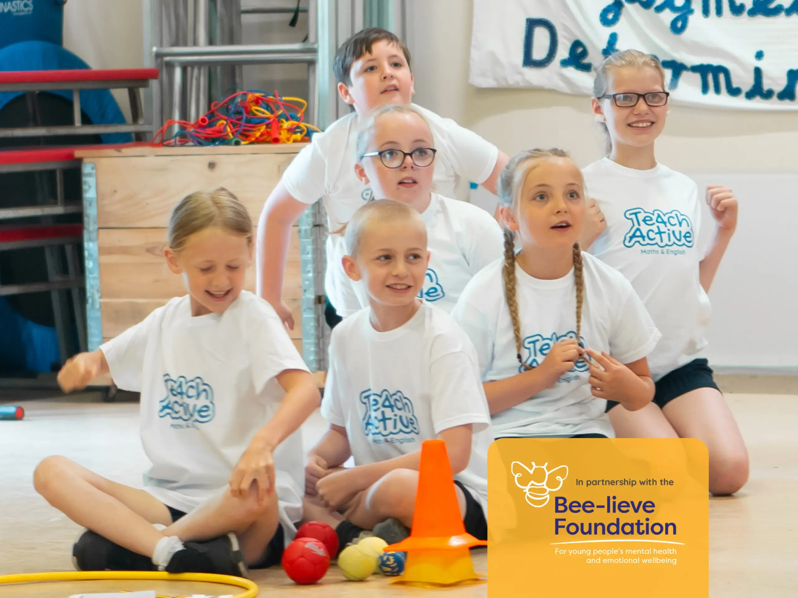 Children taking part in active lesson